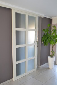 Schuifdeur met mat glas